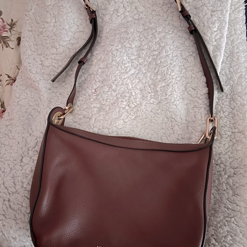 Michael Kors Burgundy Leather Shoulder Bag